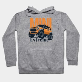 Car mini retro offroad extreme orange Hoodie